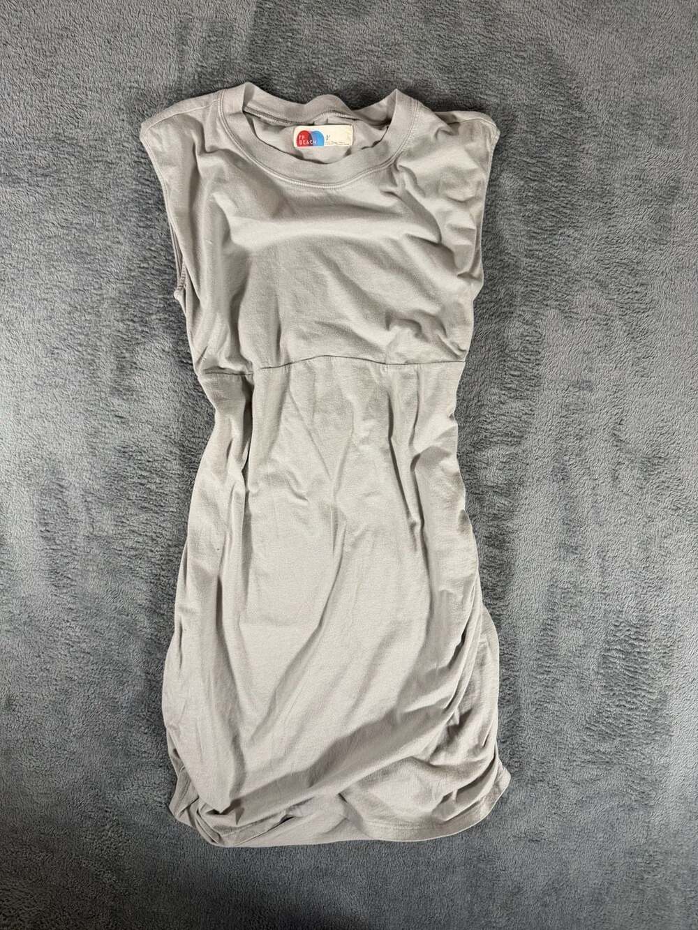 Free People Beach Mini Shirring Dress Size S Gray Casual
